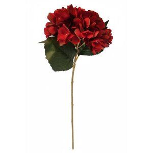 Red Artificial Hydrangea Stem Silk Flower Deep Red Faux Floral Wedding Decor